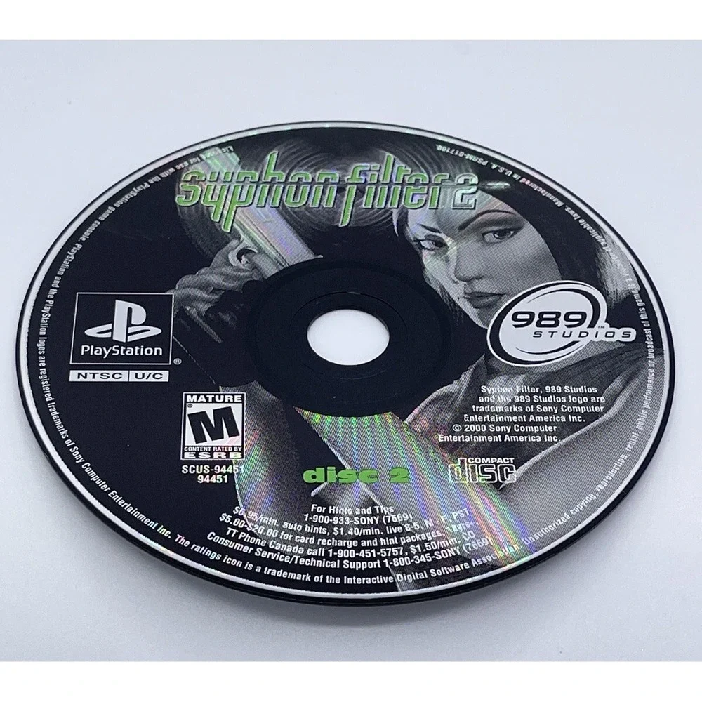 Syphon Filter 2‎ (Sony PlayStation 1 PS1)  TESTED- DISCS ONLY #4442